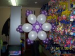 4 снежинка из фиолетовых шаров