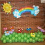 фигуры из шаров солнце, радуга, тучки, травка с цветами